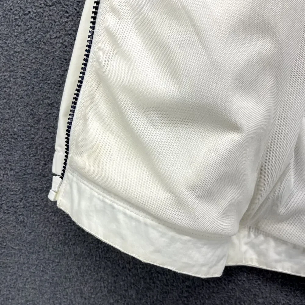 Lands End Kids Jacket Medium 5-6 White Full‎ Zip Hooded Pockets Lightweight